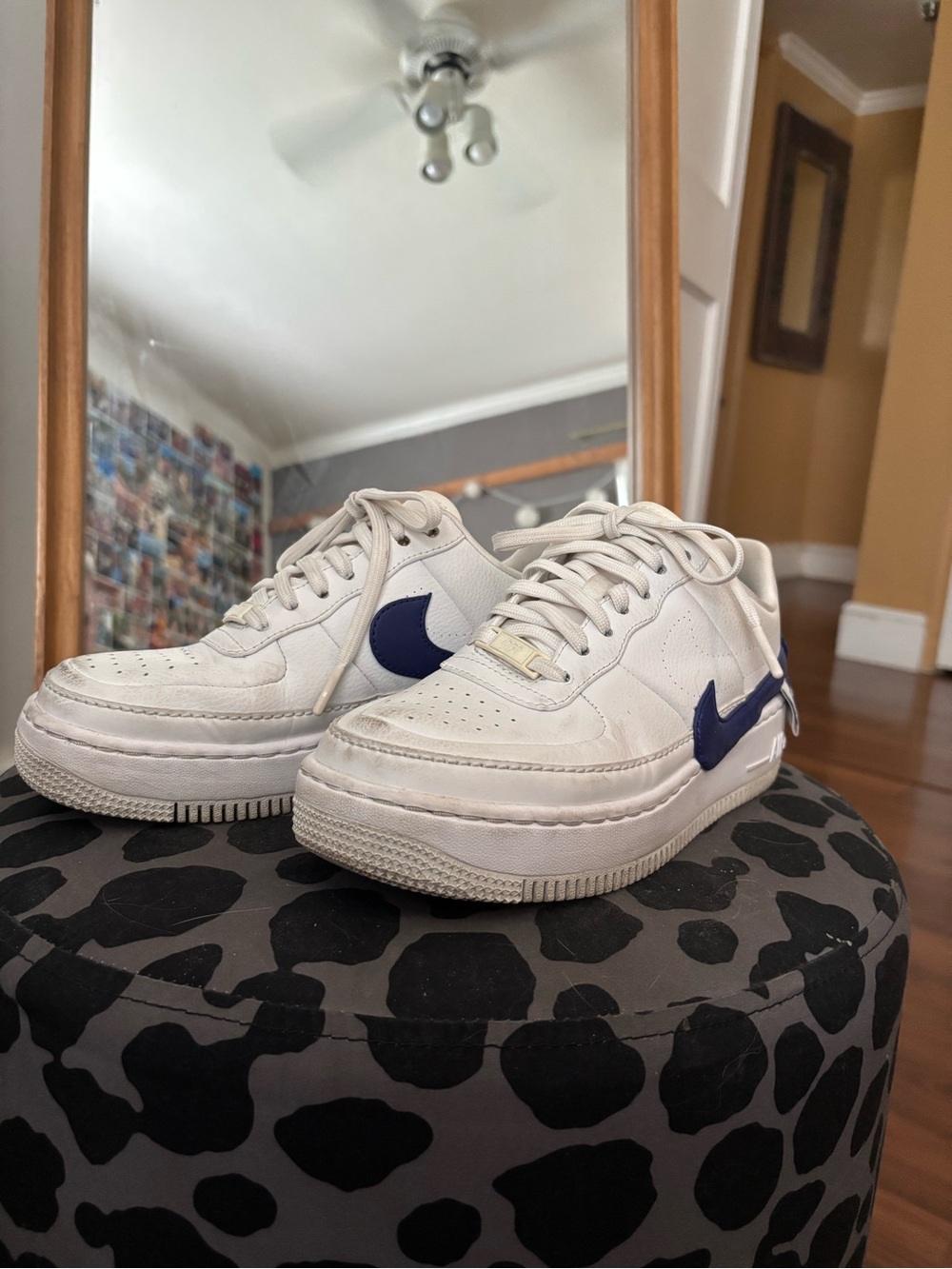 Nike Air Force I Sneakers with Plum Swoosh Detail